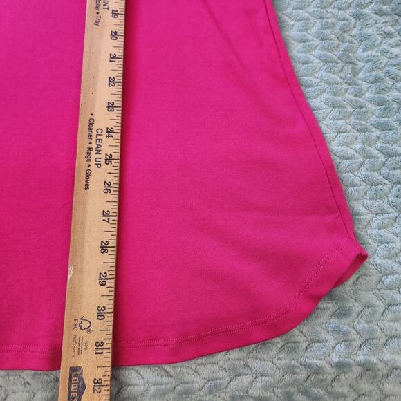 Woman Within Plus Size Cut-Out Sleeve Tunic Raspberry Sorbet 14/16 Round Hem - Picture 8 of 11